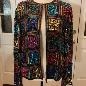 Leslie Fay Evenings Sequin Jacket